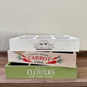 Target Bullseye Set of 3 Spring Decorative Wooden Trays